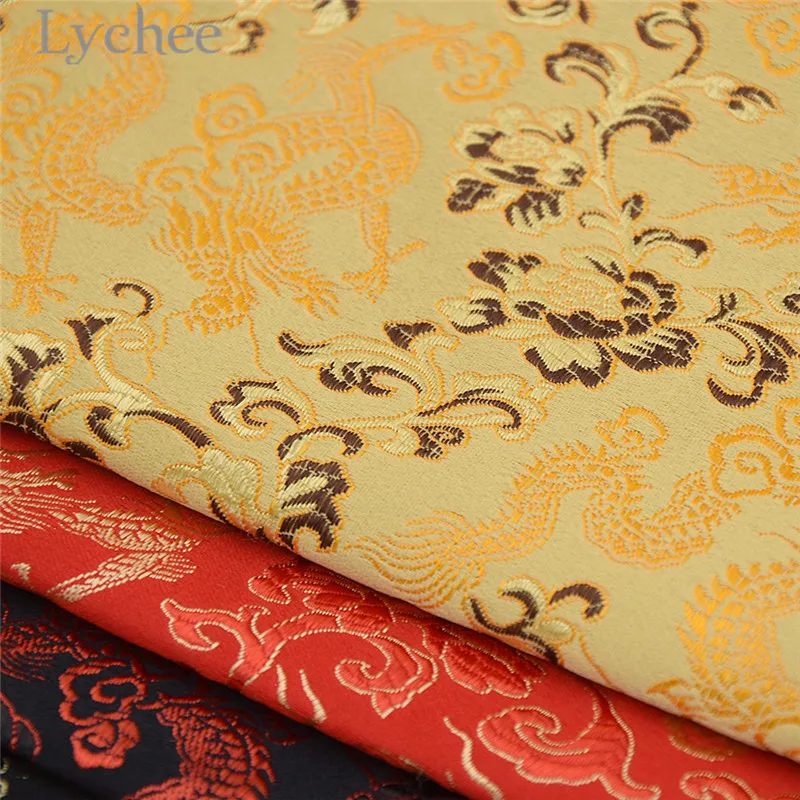 Lychee Life Dragon Pattern парча ткань Ретро стиль швейная DIY материалы ручной работы для