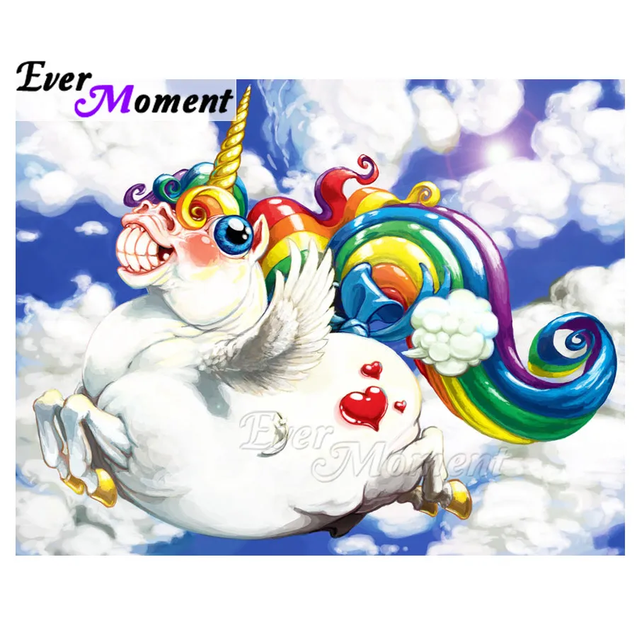 Когда нибудь момент алмазов картина 5D &quotсделай сам&quot Единорог с украшением в
