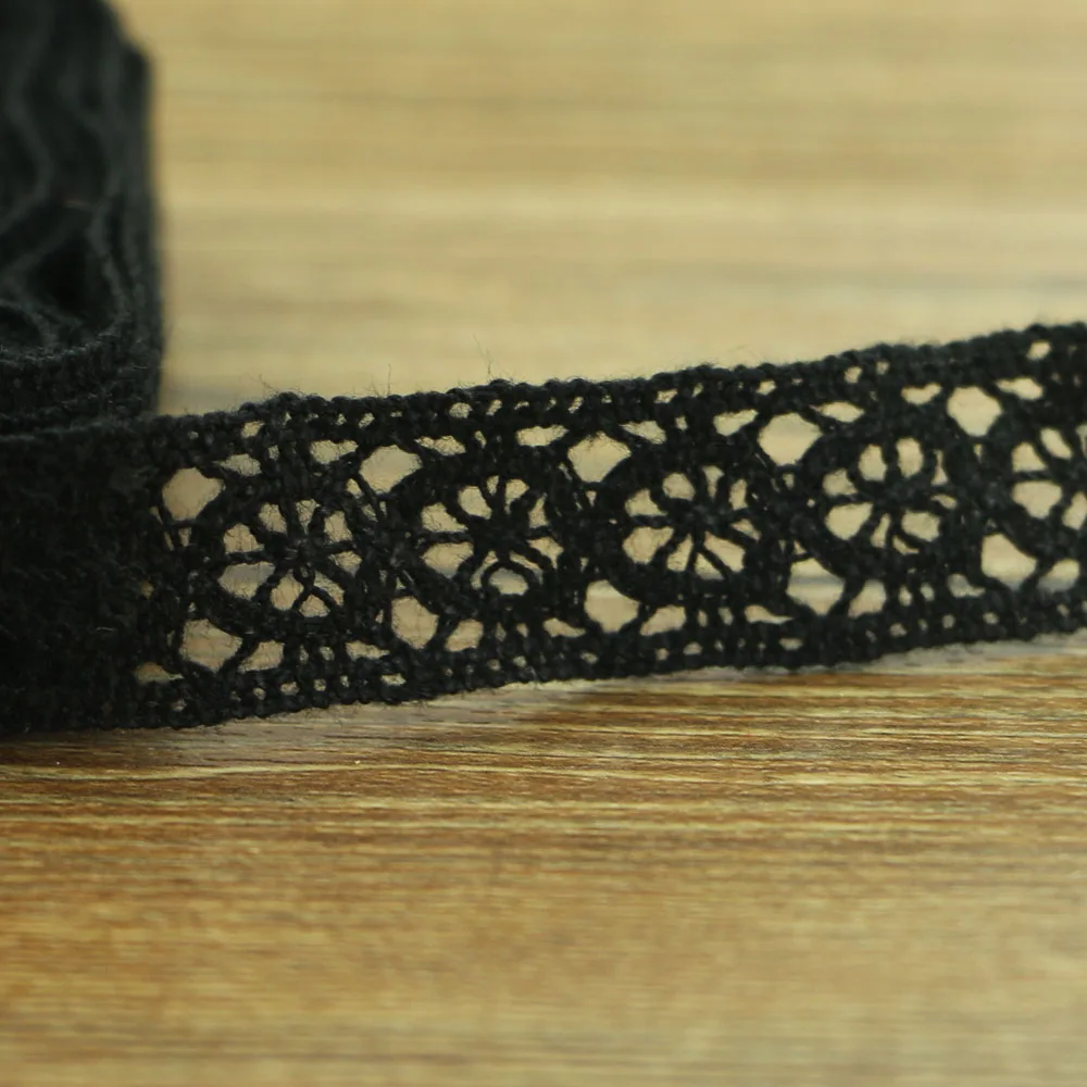 Черные хлопковые кружевные аксессуары для шитья дома 1 ярдов Материалы