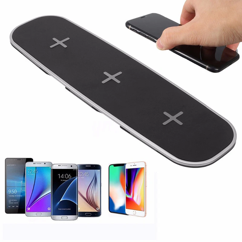 Беспроводное зарядное устройство 3 в 1 с 2 USB портами для iPhone X 8 Plus Samsung Note S8|Зарядные