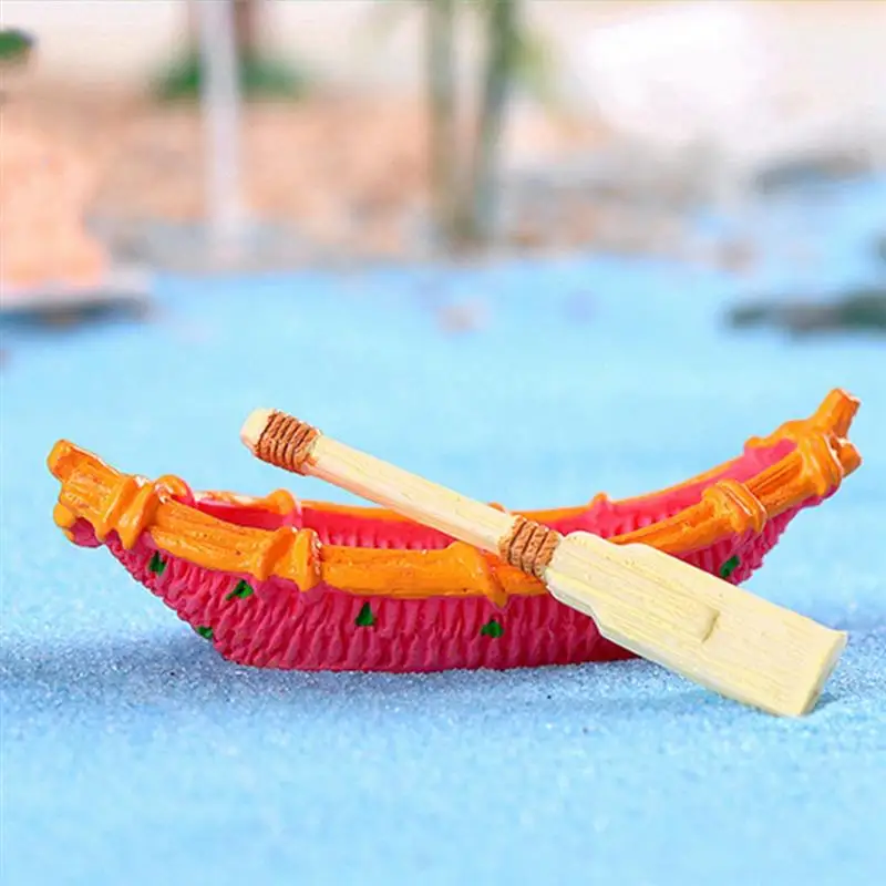 Милые мини лодка и весло смолы украшения микро пейзаж DIY ремесло Домашний Сад