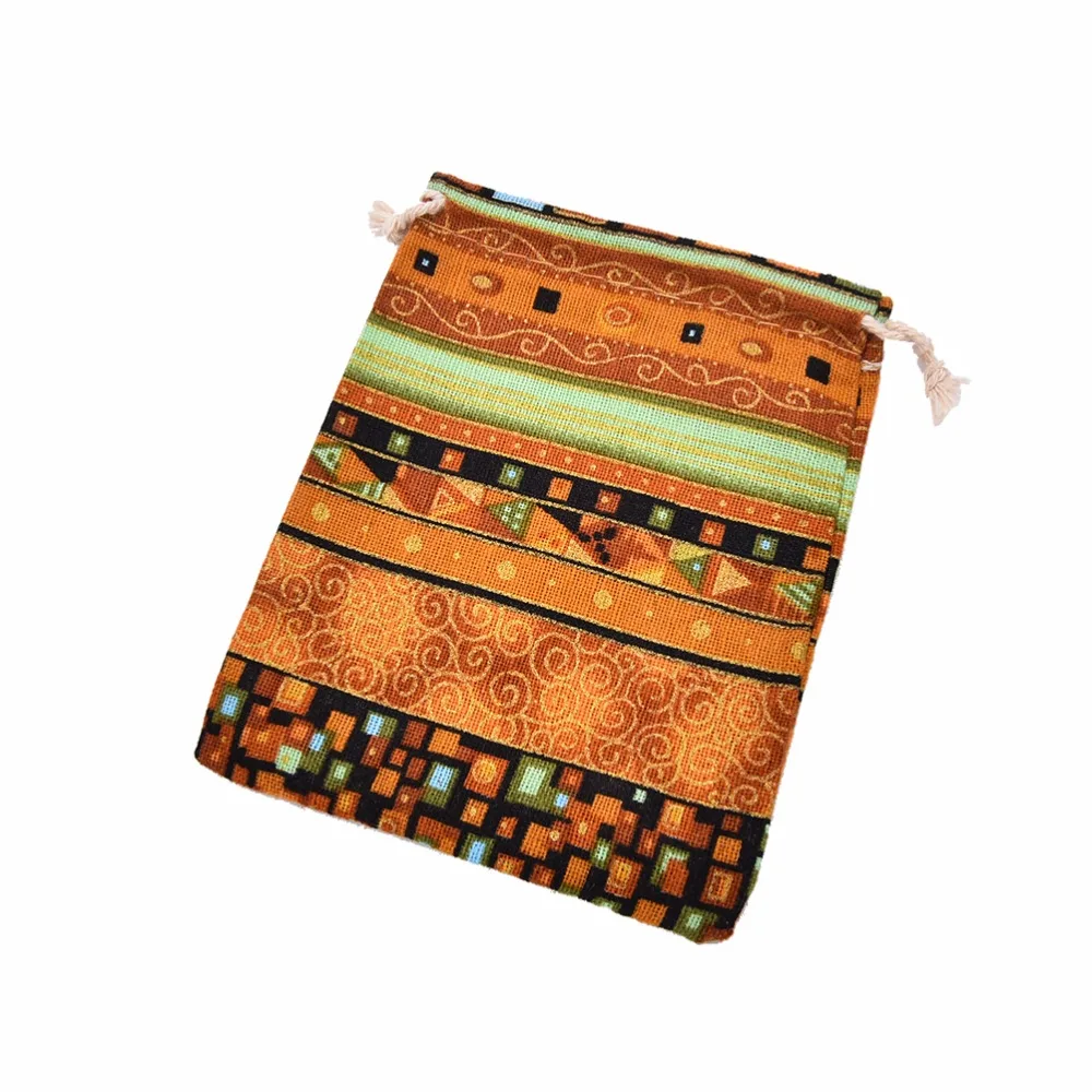 10 шт. милые хлопковые ювелирные сумки этнический подарок в полоску племени Племени на шнурке рождественские