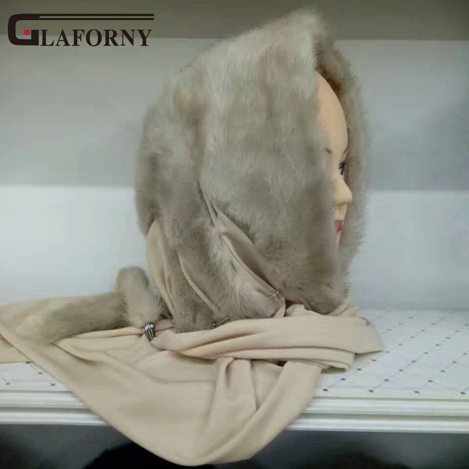 Glaforny Новинка года роскошный Всего норки зима Шапки Multi-Применение шарф Теплый Высокое качество женские шапочки мех шапки, шарфы для России