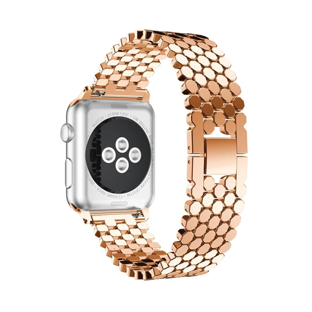 Ремешок из нержавеющей стали для apple watch 6 band 44 мм/40 мм/42 мм 38 металлический браслет
