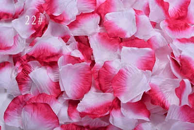 

2000pcs/Lot Rose Red With White Silk Rose Petals Artificial Flower For Wedding Table Decorations Event Party Supplies Petals