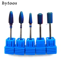 hytoos blue rainbow nail drill bit 332 tungsten carbide burrs manicure bits drill accessories milling cutter nail art tools
