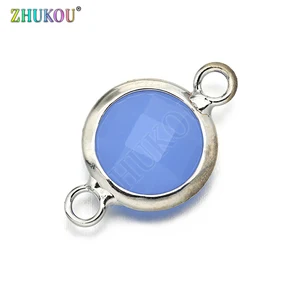 Подвески для женщин, круглые коннекторы из кубического циркония, 1 шт., 13*21 мм, аксессуары для ювелирных изделий, Модель: VS284B