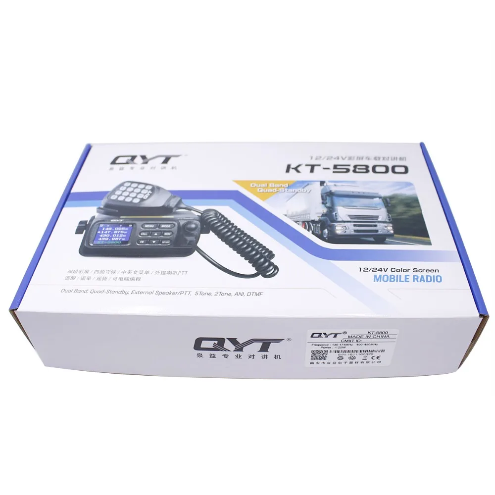 QYT KT-5800 12/24V грузовик мини иди и болтай Walkie Talkie “иди и четырехъядерным процессором Дисплей Модернизированный из KT-8900D 25 Вт двухдиапазонный УКВ/VHF Walkie Talkie автомобильное радио 5800 мобильное радио