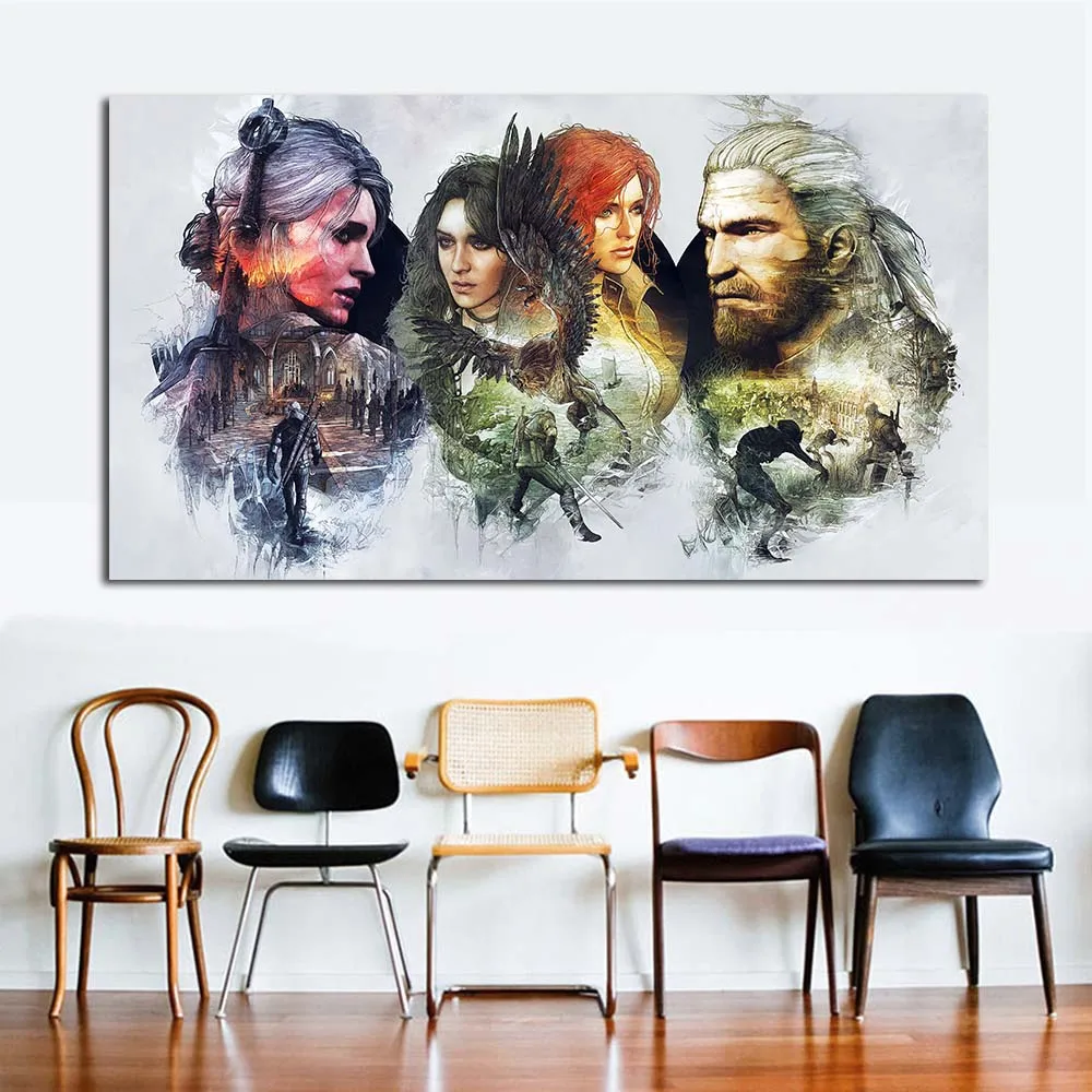 JQHYART Современная живопись постер игры Дикая Охота Холст Искусство Живопись стены