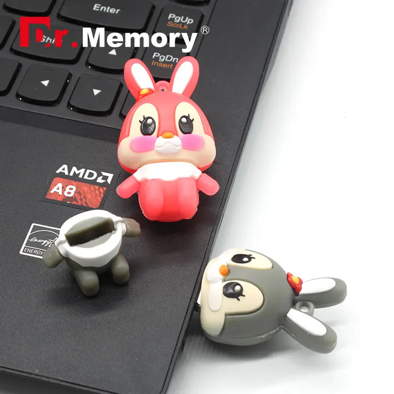 Смешные USB флэш накопители 16 Гб аниме милый кролик Банни накопитель 64 ГБ с