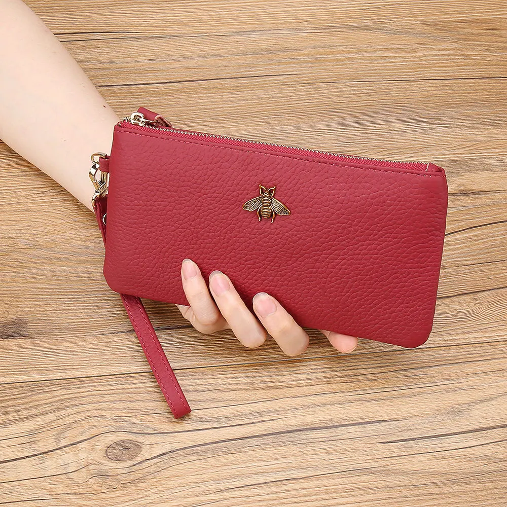 Женские бумажники красные кошельки для карт тонкие милые клатчи на каждый день