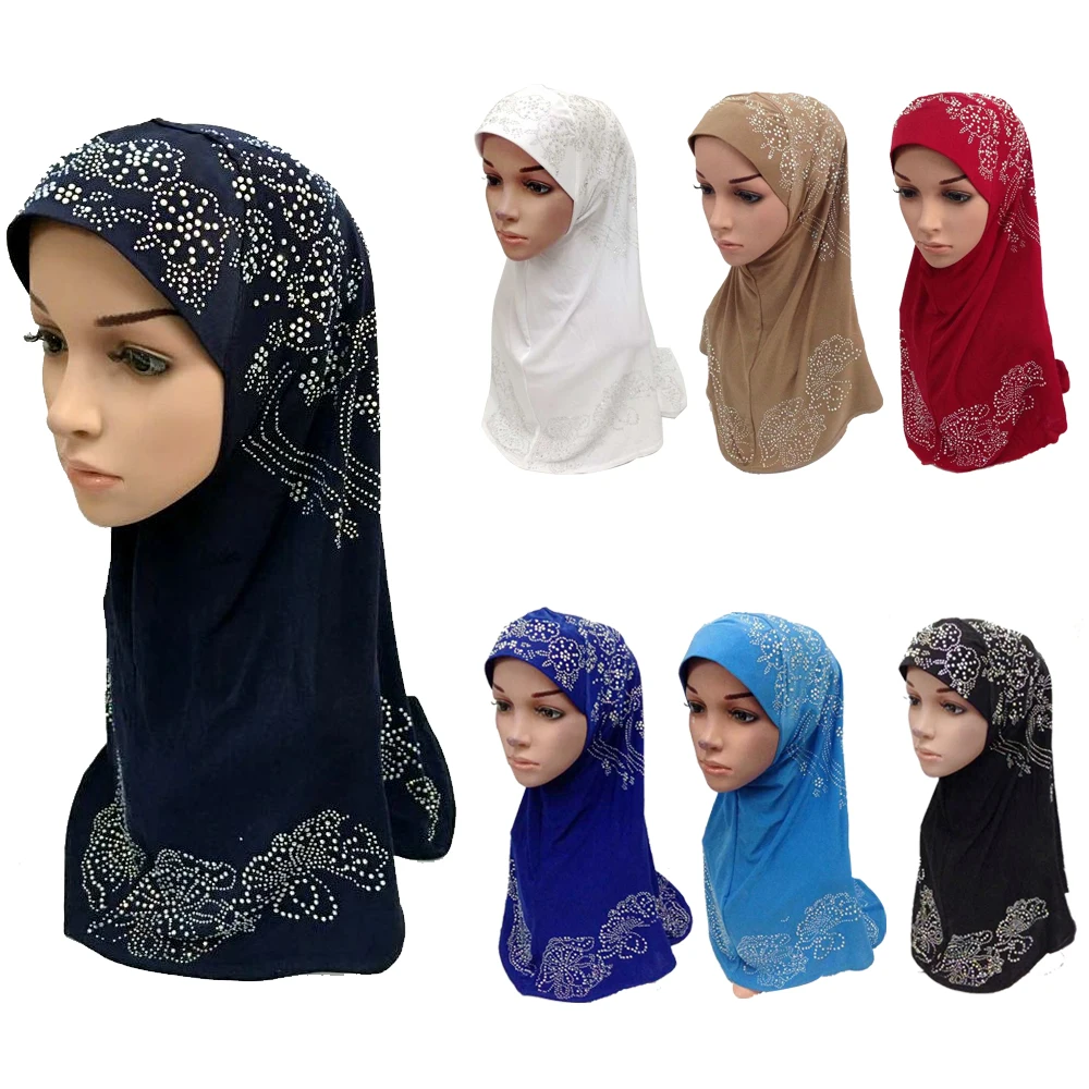 Женский Длинный шарф со стразами 12 шт. длинный платок головные уборы шапки Amira для