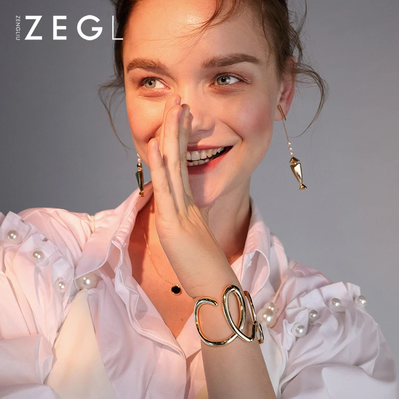 Женский браслет ZEGL Спиральный Браслет простой Открытый ювелирные