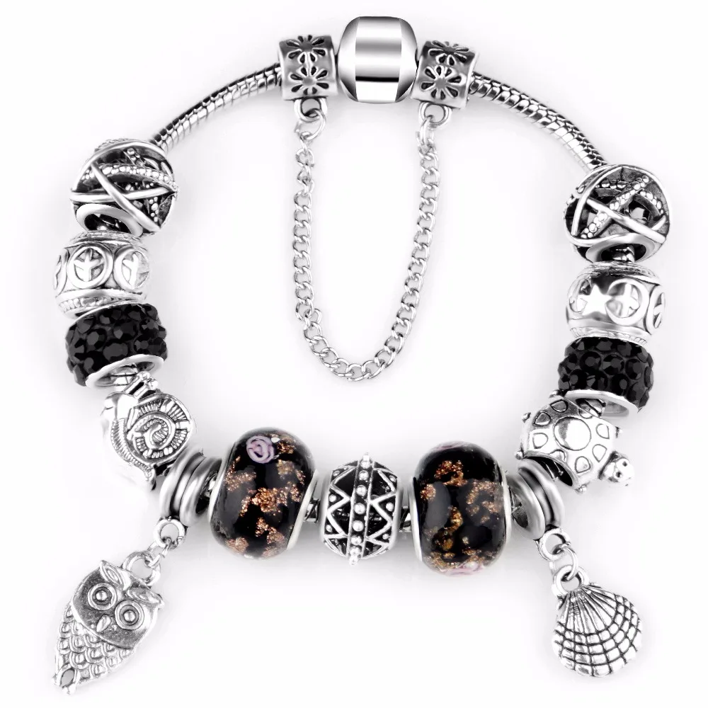 2017 Новый винтажный браслет трехцветные браслеты Подвески Браслеты с бусинами в