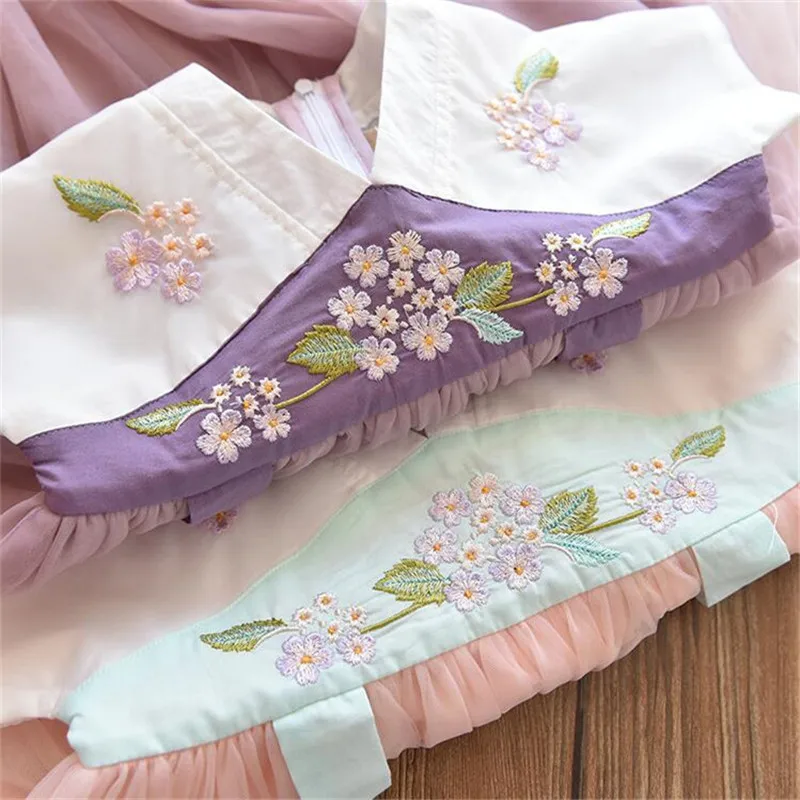 LILIGIRL/платье для маленьких девочек; Новинка года; платье принцессы в национальном стиле с цветочной вышивкой; Детские платья для девочек; летняя одежда для свадебной вечеринки