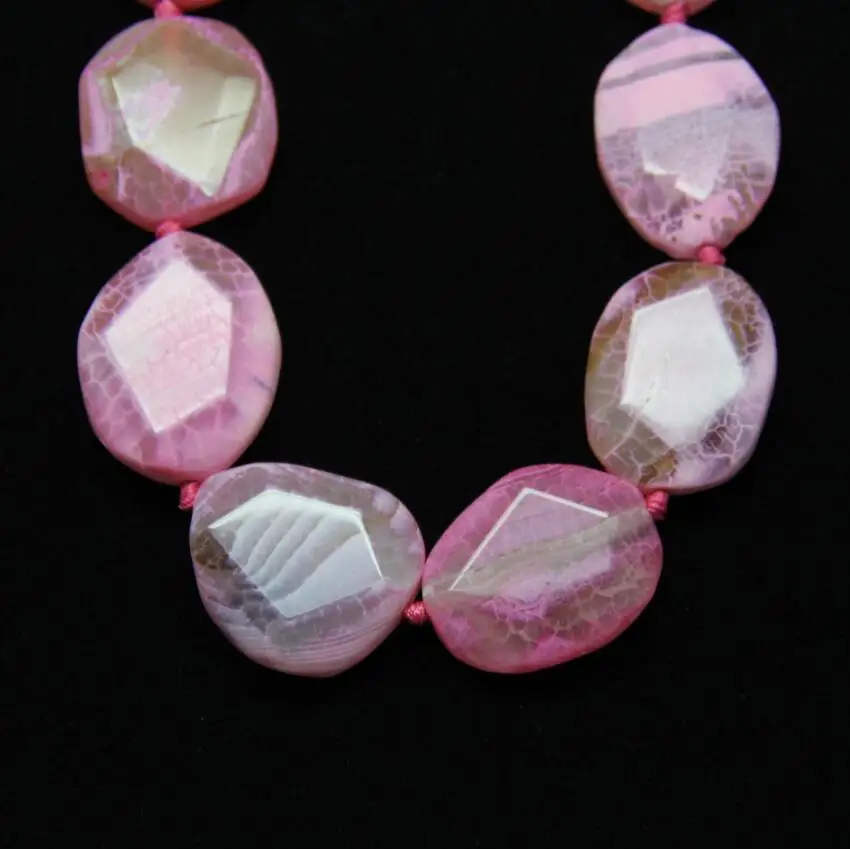 Pink Color Natural Dragon Veins Achate Beads Large Slab Oval Shape for DIY Pendant Jewelry Girlfriend Gifts 9PCS | Украшения и