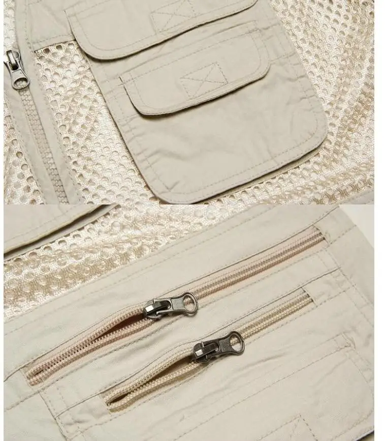 Летняя дышащая сетчатая безрукавка для фотографа Мужская быстросохнущая куртка