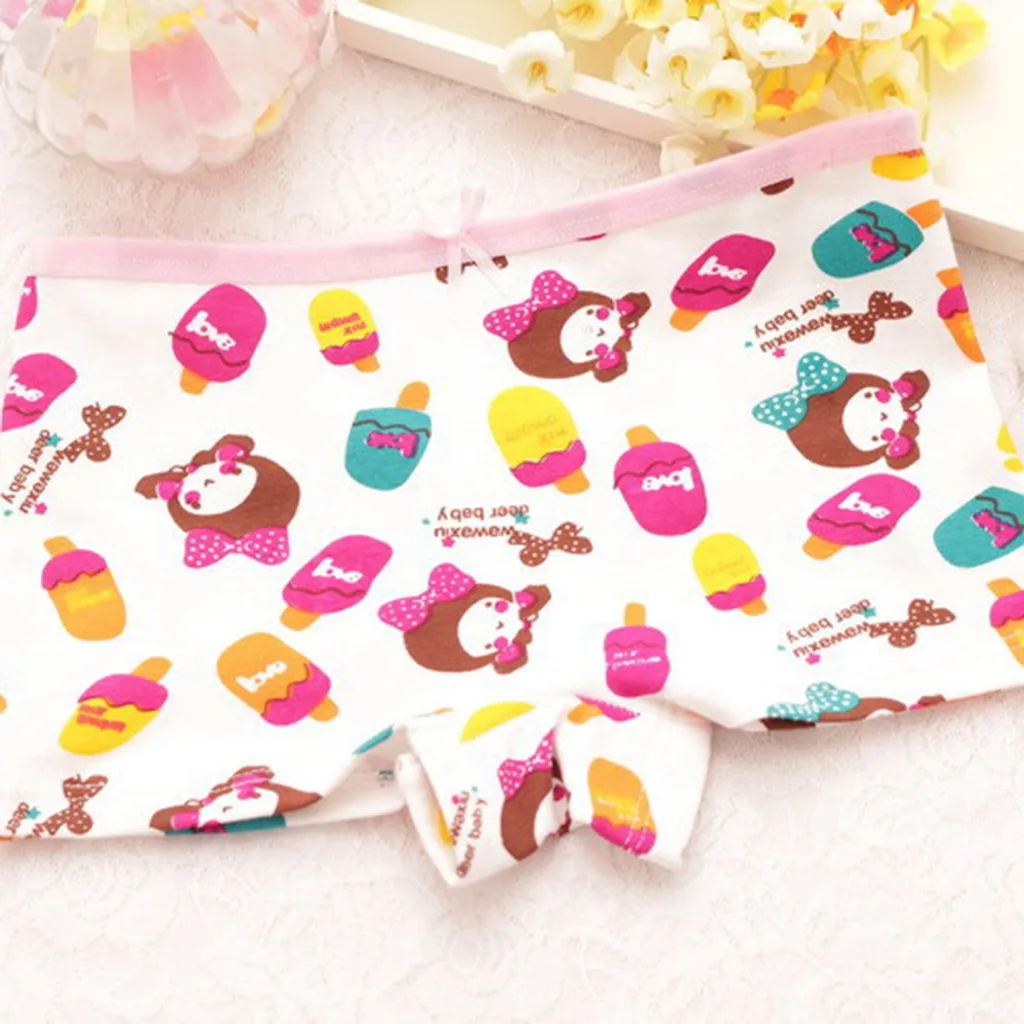 Детские хлопковые трусы SAGACE мягкие короткие трусики с милым мультяшным принтом