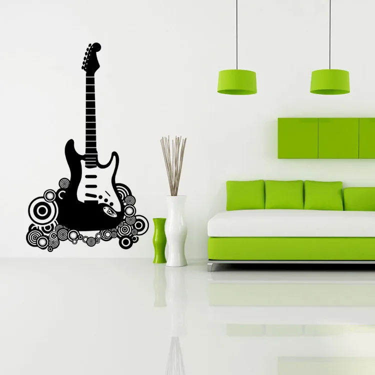 Креативная уникальная Наклейка на стену для гитары домашний декор настенная