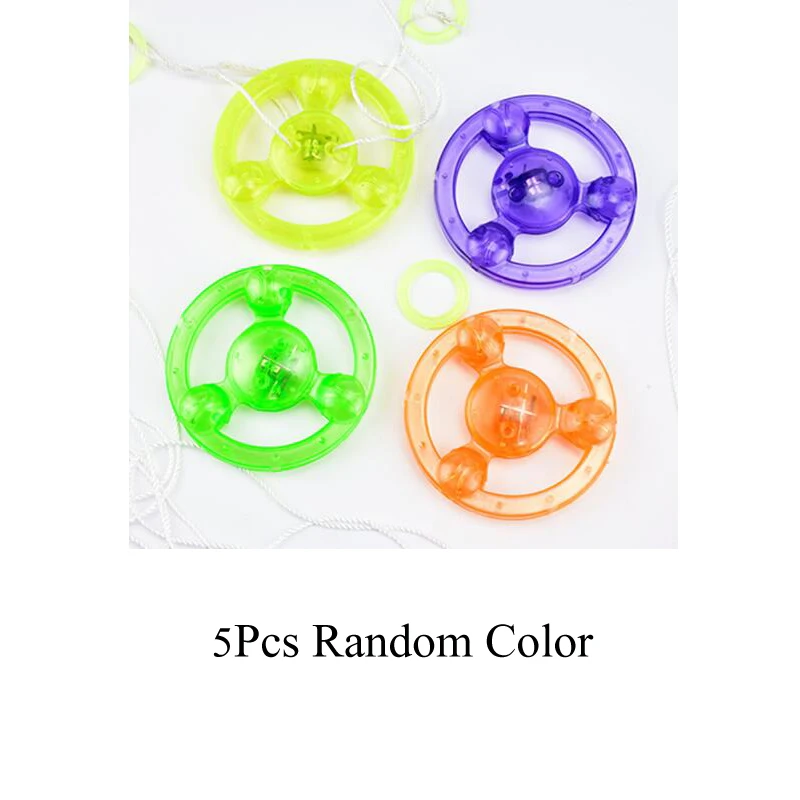 5pcs Random Color 5 шт./лот светящаяся ручная тяга светящаяся веревка маховик игрушка светодиодный светильник Новинка Детский маховик флеш-гироскоп подарок ZXH - Цвет: 5pcs Random Color