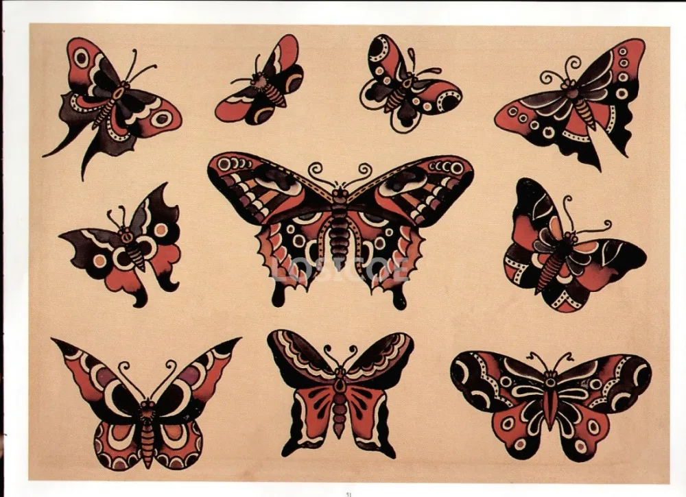 Винтажные татуировки с рисунком постеры крафт бумага картина интерьера