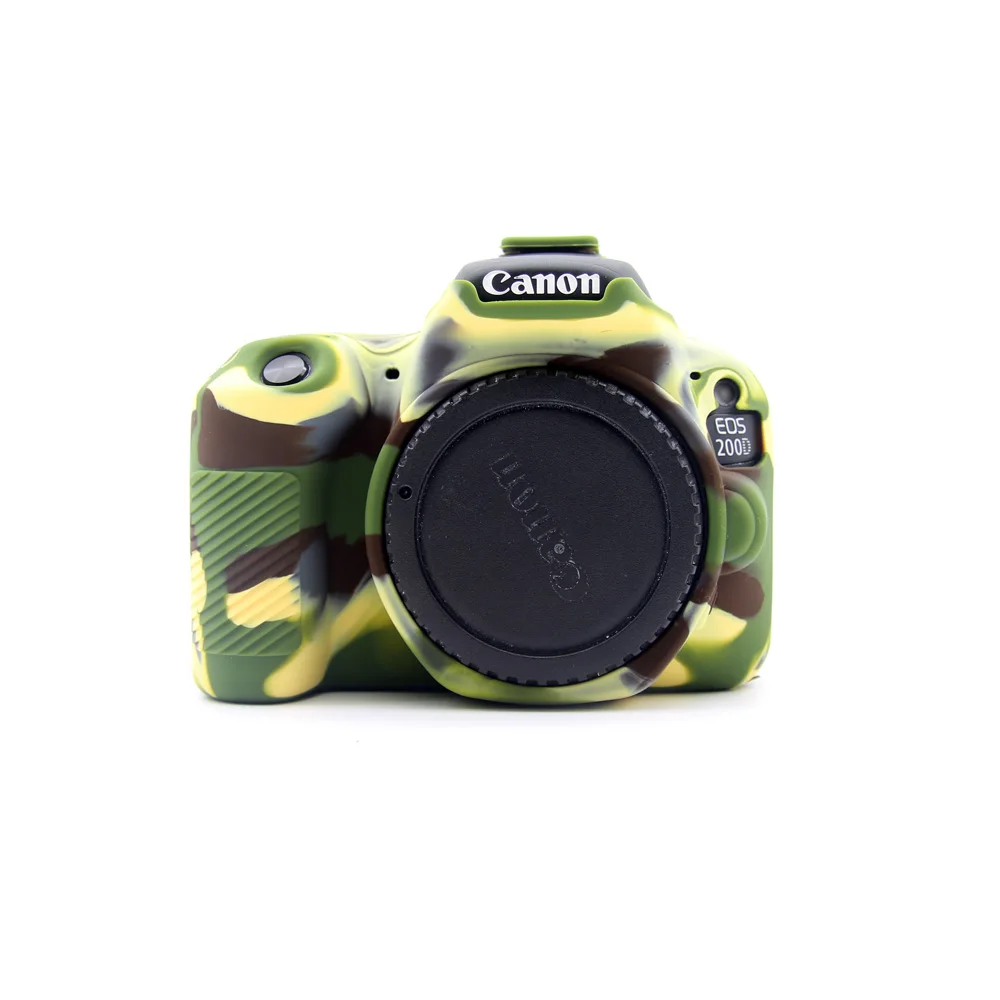 Цветной силиконовый защитный чехол для Canon 600D 650D 700D 200D Soft Slicone Gil сумка чехол для Canon DSLR аксессуары - Цвет: Green