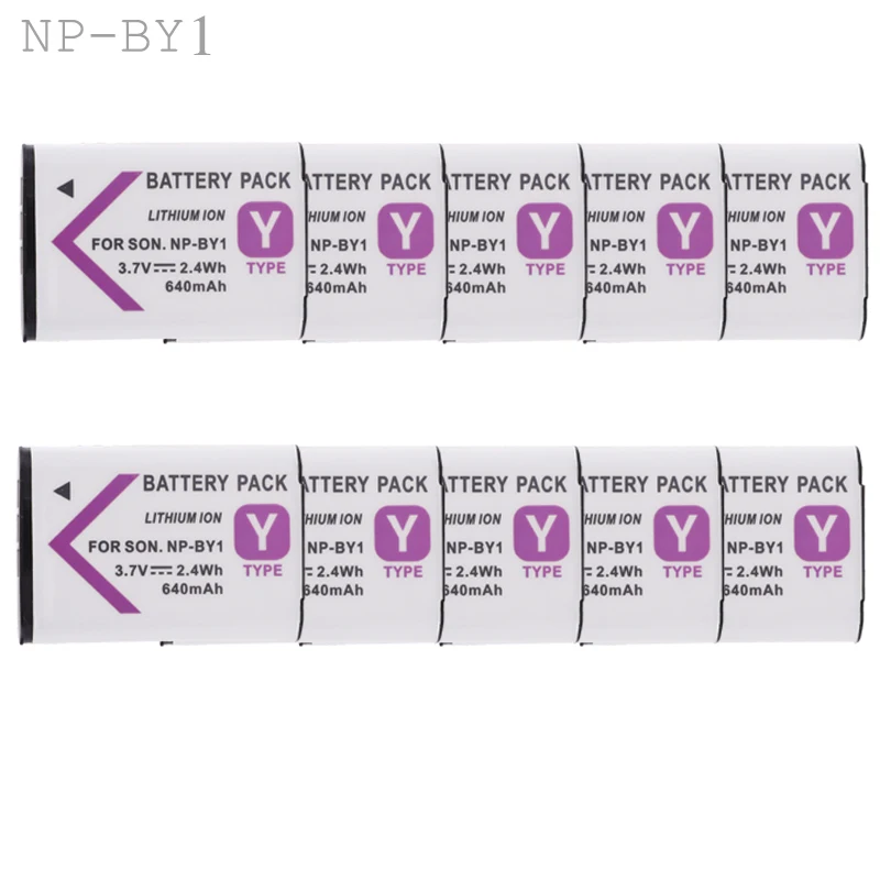 10x NP BY1 NP-BY1 батарейный блок для sony 3,7 v батарея Handycam NP-BY1 аксессуары для экшн-камер мини HDR-AZ1 батареи