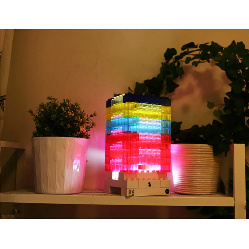 

Creative Safety DIY Toy Bricks Light Tetris light Building block Nightlight LED Light Constructible Desk Lamp DC/battery Power