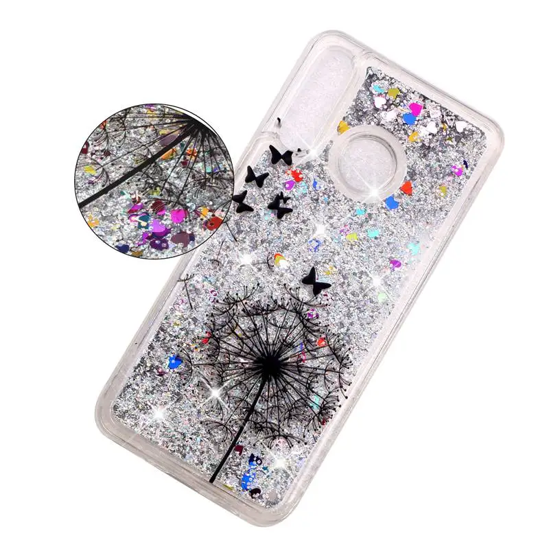Чехол для huawei P30 Lite ProtectiveShell блеск Shine зыбучие пески течет жидкость противоударный