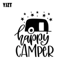 YJZT 10,2 см * 12 см для счастливого жилого автомобиля, Виниловая наклейка со звездами, наклейка, черный, серебристый цвет, мотоцикл, Стайлинг автомобиля