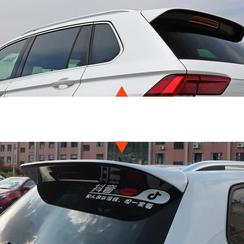 Для Tiguan второго поколения- задняя Крока крыши козырек окна наклейка спойлер на крыше автомобиля декоративные аксессуары для стайлинга автомобилей