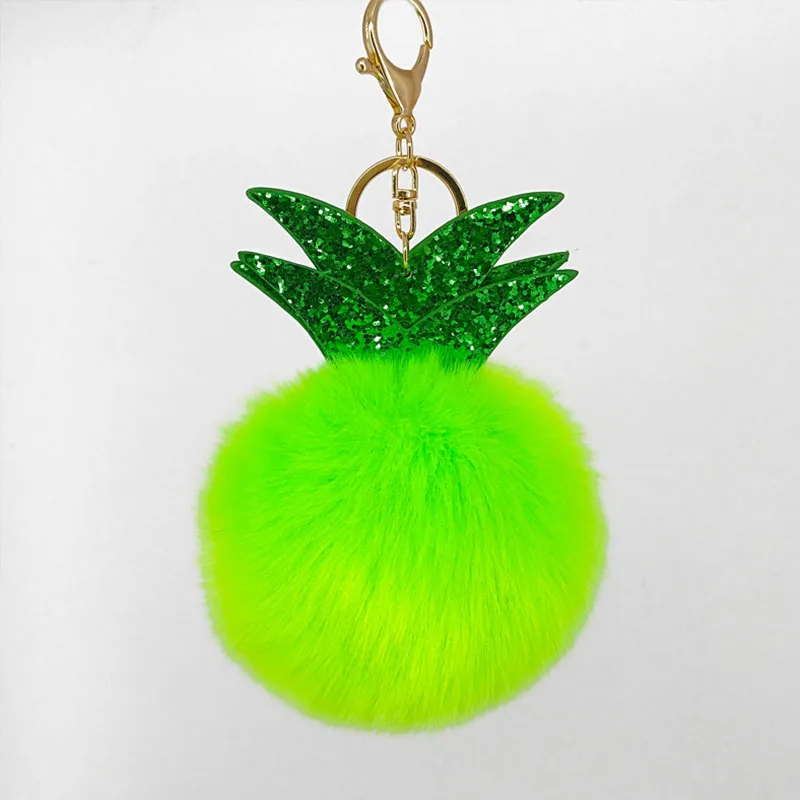 Mini Pineapple Puffy Ball Key Chains Handmade Pompom Pendant Jewelry Charms Ring Bags Decor Ornament Keychain Toys Gift | Ювелирные