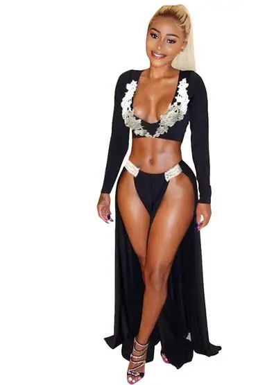 Сексуальный женский комплект из двух предметов для вечеринок Кружевной