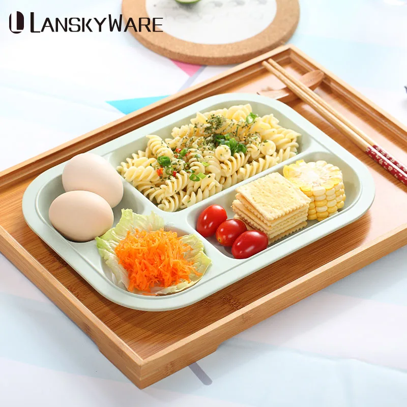LANSKYWARE Bamboo обеденная тарелка для детей кухня Экологичное блюдо закусок еда фрукты