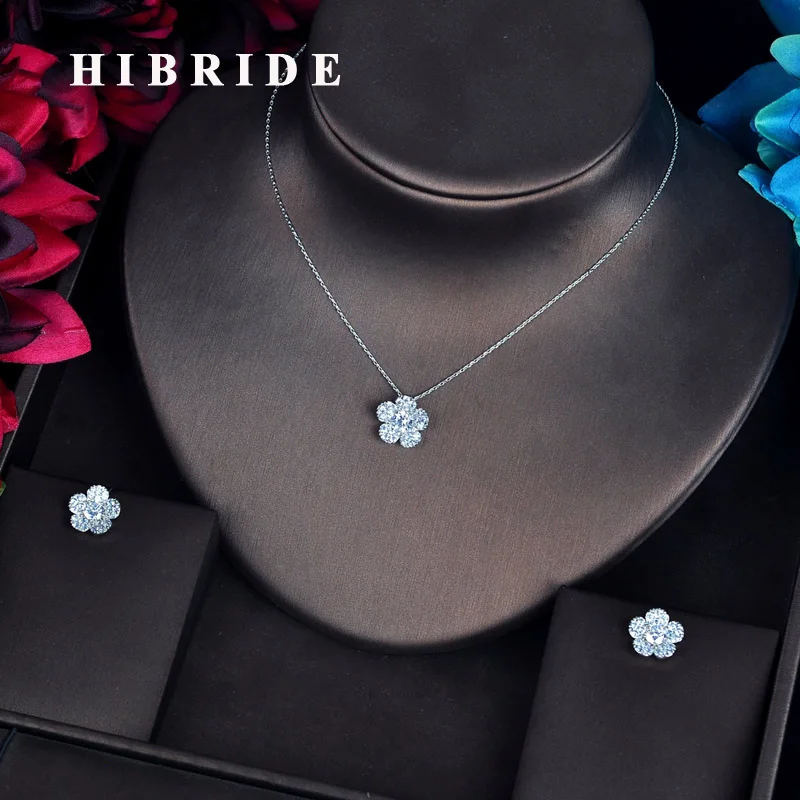 Роскошные наборы ювелирных украшений HIBRIDE с инкрустацией фианитами для женщин