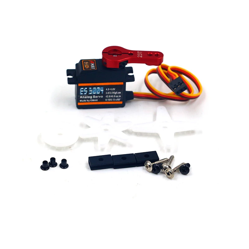 1 комплект Новое поступление EMAX ES3004 Servo + 23T Arm аналоговая металлическая шестерня