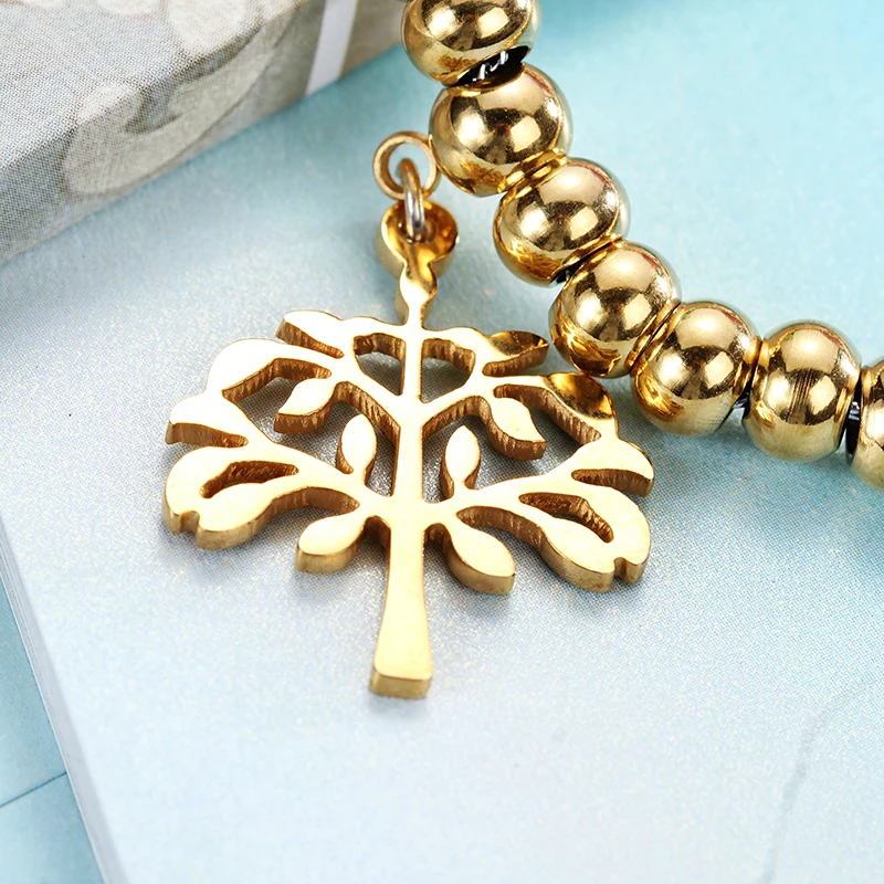 Heyrock Золотой Браслеты Древо желания Pattern Нержавеющая сталь Для женщин и металла