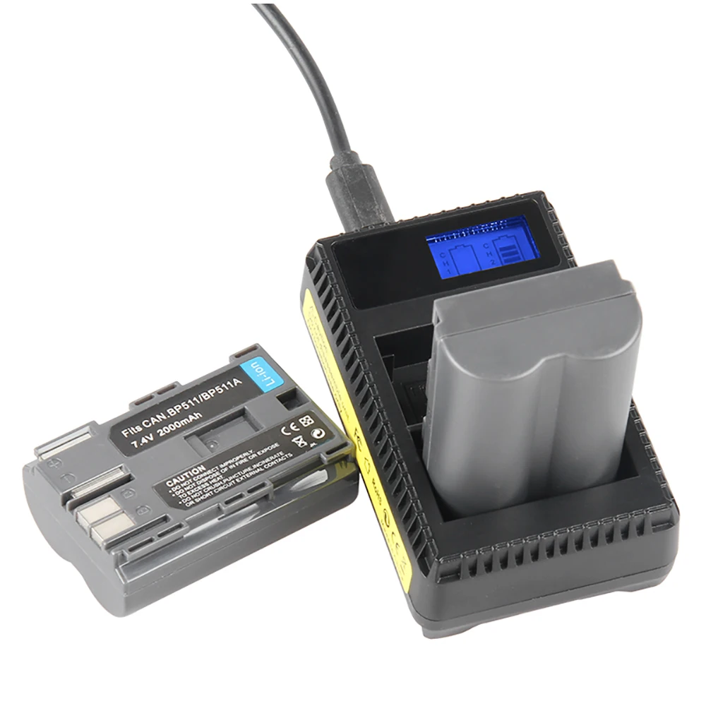 Аккумулятор 2x7 4 В 2000 мА · ч Φ BP 511 511A BP511 BP511A + зарядное устройство USB с ЖК дисплеем