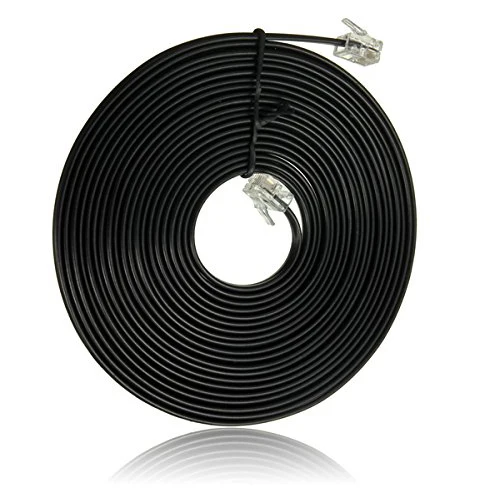 Black RJ11 6P4C телефонный кабель Шнур ADSL модем 5 метров - Цвет: Black