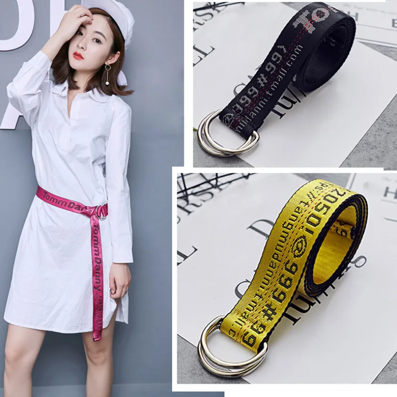 

SORBUS DUSK DIY Double Ring Buckle Canvas Belt Fashion Nylon Big Size Belt Brand Bow Strap Belts For Women Suit For All Waist