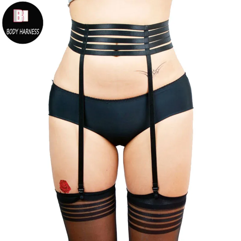 Женское бондажное оформление брикет ремни для нижнего белья черная подвязка