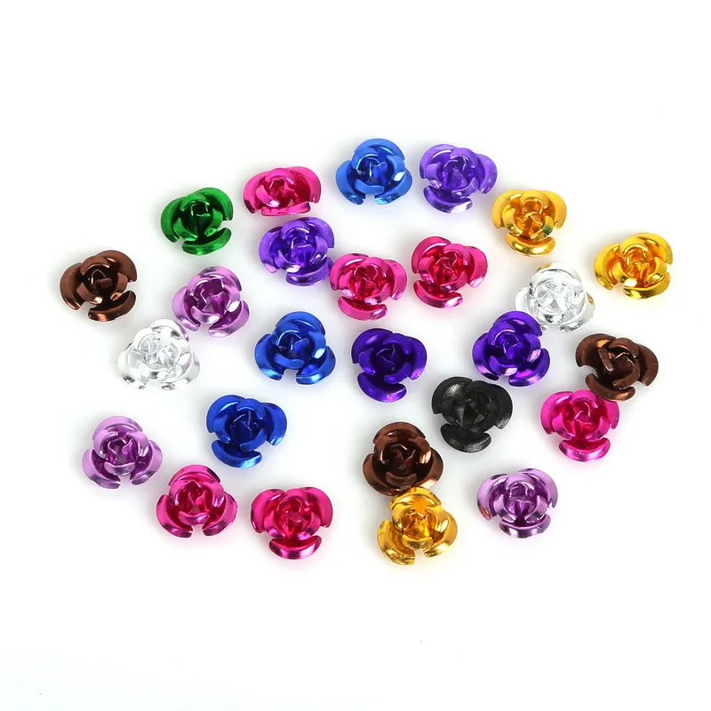 Высококачественные романтичные алюминиевые бусины с розами 100 шт. разделители