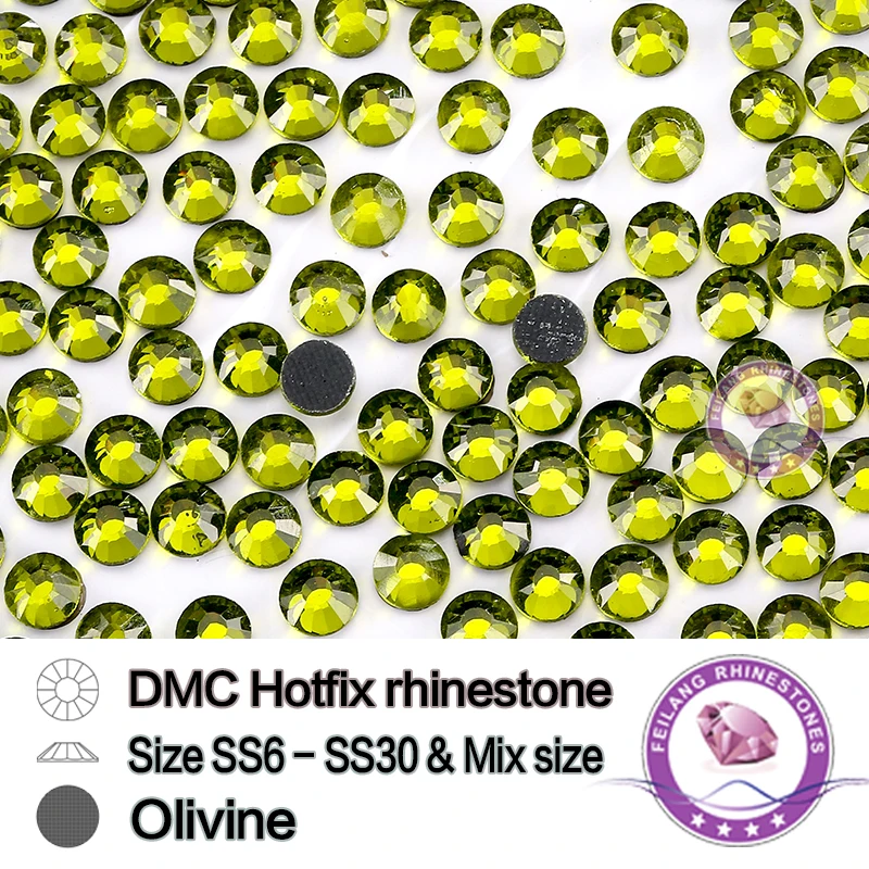 SS6 SS10 SS16 SS20 SS30 Olivine DMC исправление горный хрусталь Flatback железо на горячей фиксации
