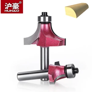 Концевая фреза HUHAO, твердосплавная с хвостовиком 8 мм, с подшипником для деревообработки