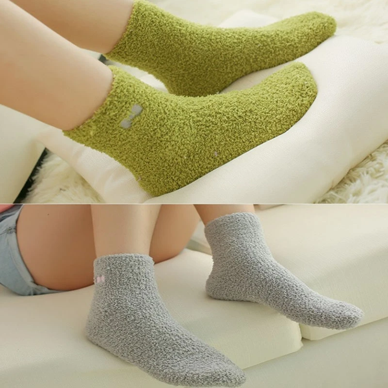 Толстые пушистые однотонные женские мягкие носки | Женская одежда