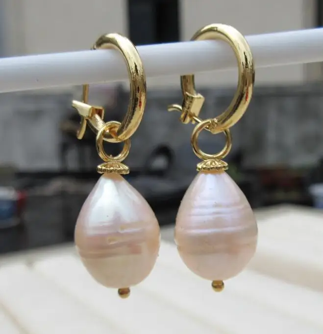 2020 Hot A pair AAA ++ 11x15mm Natural south sea pearl earrings 14k/20