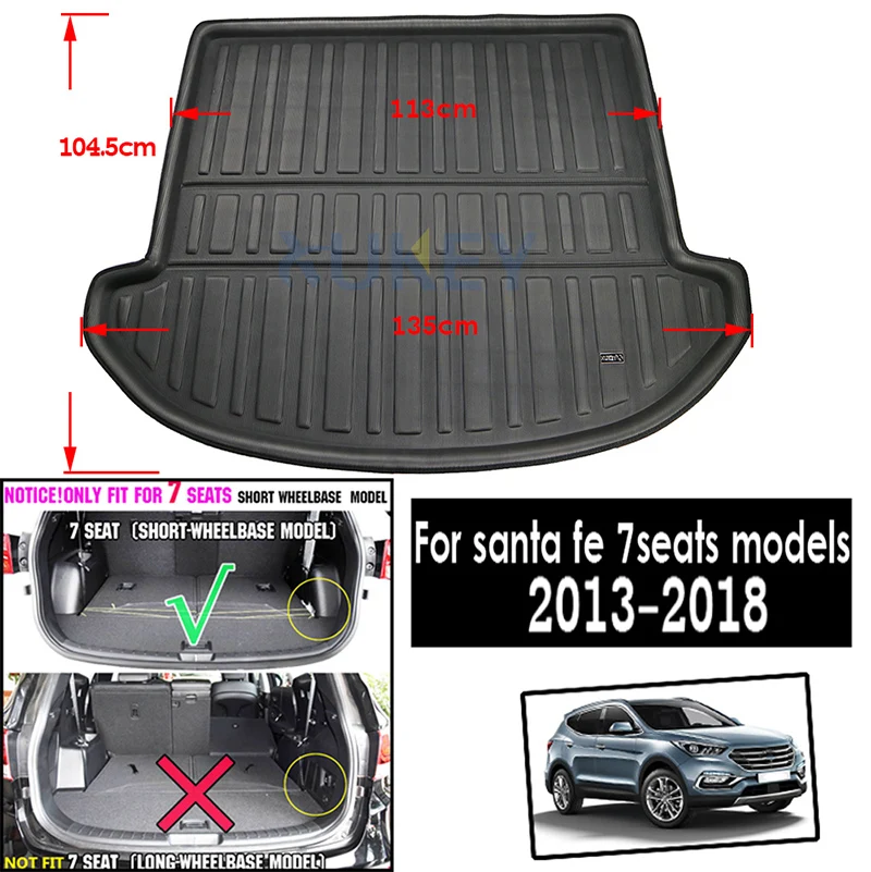santa fe 7seats XUKEY поддон багажника для hyundai I35 Elantra Avante AD Sonata IX35 Tucson Santa Fe DM 2010- с учетом заднего багажника - Название цвета: santa fe 7seats