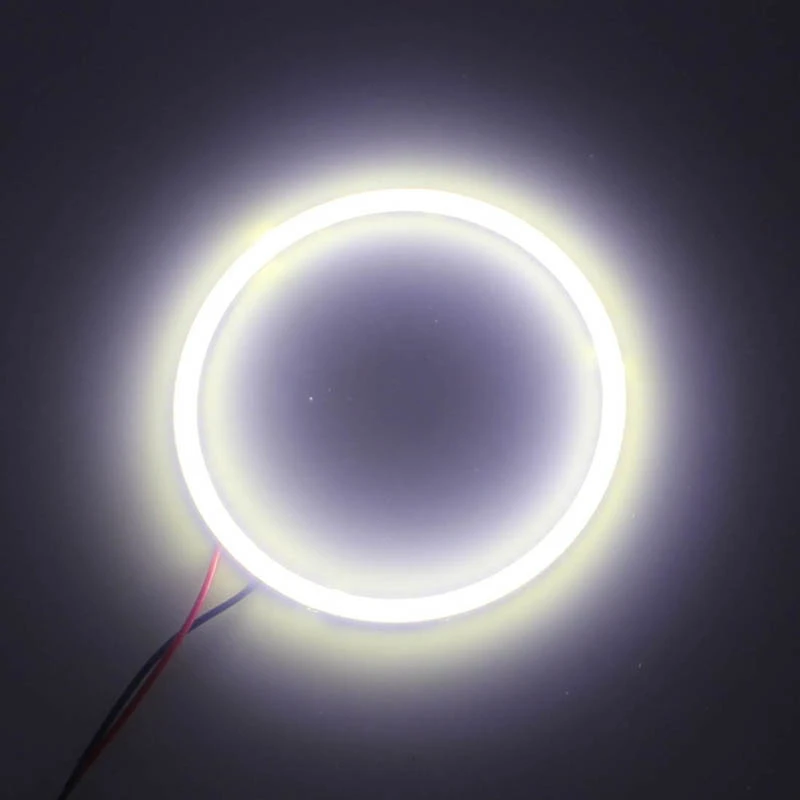 

2pcs (1 Pair) White 70MM 60SMD COB LED Headlight Angel Eyes Bulb Halo Ring Lamp Light With Housing