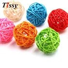 Ротанговые шарики круглой формы, 10 шт., 5 см, разные цвета, Sepak Takraw, вечерние украшения на Рождество, день рождения, для дома, для свадьбы, вечеринки