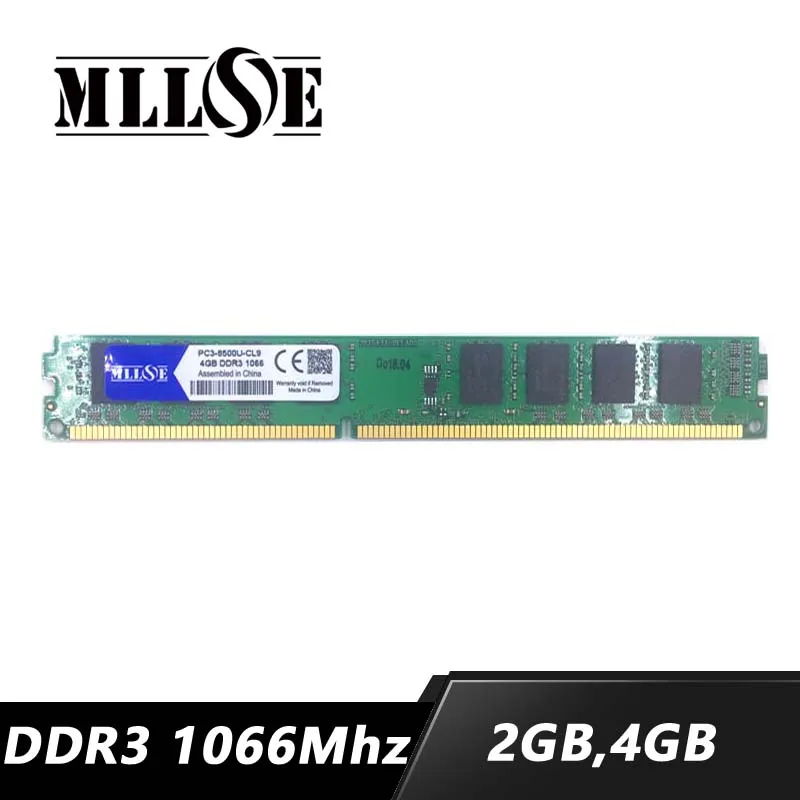 Оперативная память MLLSE DDR3, ОЗУ 2 ГБ 4 ГБ 1066 1066 МГц PC3-8500U для настольного компьютера, ПК, оперативная Память DIMM 2G 4G